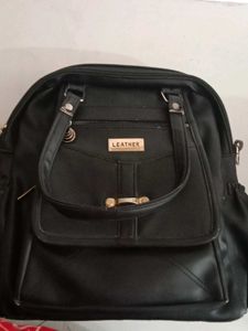 Classic Black Leather Handbag