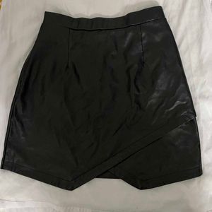 Black Faux Leather Skirt