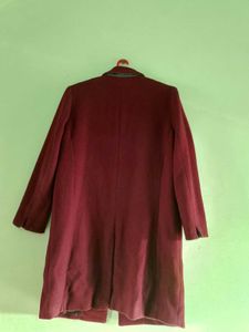 Maroon Velvet Long Coat