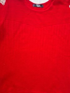 New(Size~M)Red lace woollen sweater🌻