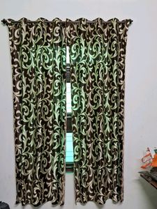 Window Brown Patterned Curtains