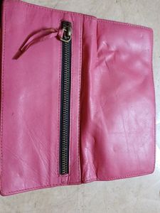 Pink Genuine Leather Wallet