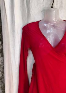 Chic Red Wrap Dress