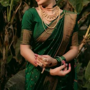 Green Paithani saree