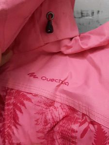 Pink Fern Print Hooded Jacket
