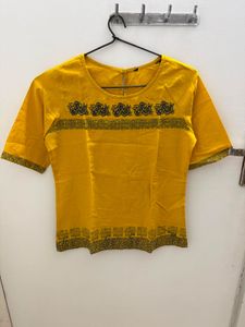 Stylish Yellow Embroidered Blouse