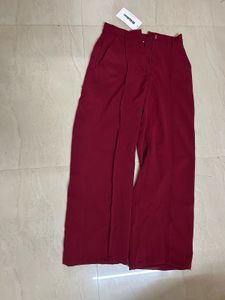 Maroon Wide Leg Trousers