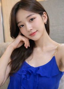 Blue Ruffle Chain Strap Top