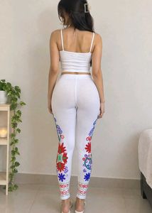 combo yellow and white hand embroidered leggings