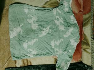 Comfy Mint Green Printed Top &amp; Velvet Pants Set