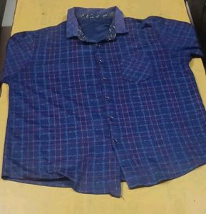 Men's Blue Checked Casual Shirt