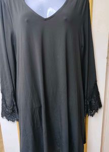 Elegant Black Lace Sleeve dress