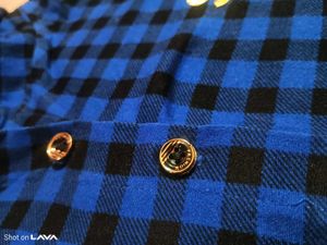 Blue Checkered "Sup" Shirt