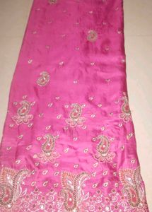 Beautiful Pink Embroidered silk Saree with Blouse