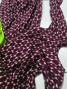 Stylish Maroon Geometric Print Kurta Set