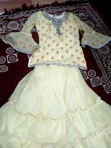 Elegant Ethnic Kurta and Skirt Set