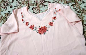 Satin Crape With attractive Hand Painting