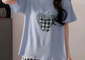 Cute Blue Heart Graphic T-Shirt