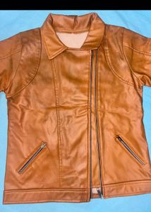 Classic Brown Faux Leather Moto Jacket