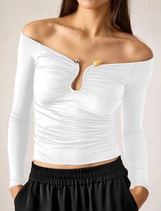 White ring off-shoulder top