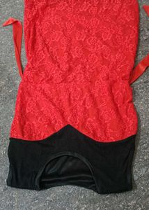 Elegant Red &amp; Black Lace top