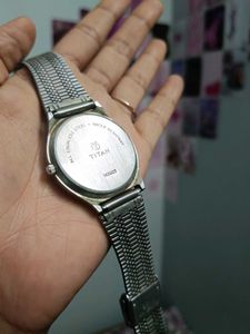 Classic Titan Silver Mesh Strap Watch