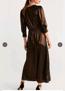 Mango Bronze Metallic Maxi Dress