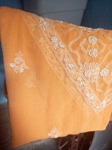 Elegant Embroidered Peach Dupatta