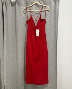 Zara Red linen Dress