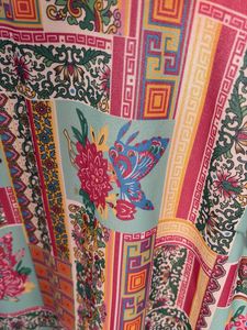 Vibrant print Sleeveless Dress with pock