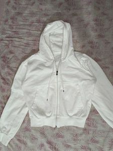 Classic White Zip-Up Hoodie