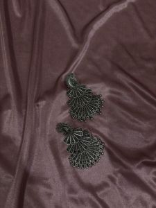 Oxidized Silver Peacock Earrings 🦚