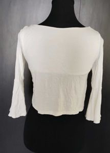 White Bell Sleeve Crop Top