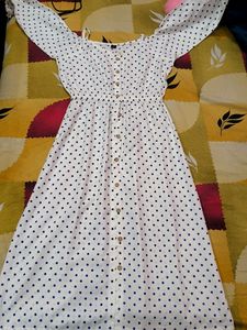 Polka Dot A-line Midi dress