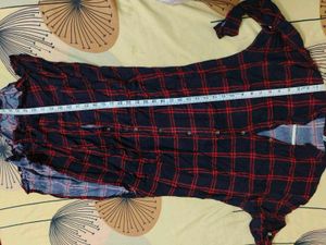 Classic Plaid Long Sleeve Kurti