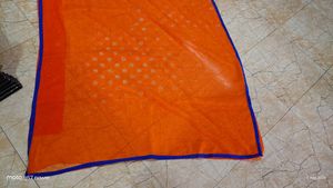 SPECIAL OFFER 🎉Vibrant Orange Saree and blouse