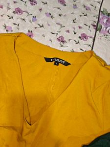 Yellow Cropped Top &amp; Green Pants Set