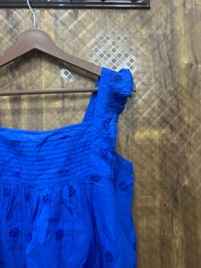 Mango Embroidered Ruffled Top(Brand new)