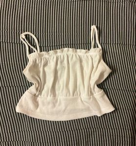 White Sleeveless Crop Top