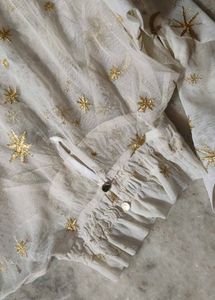 Sheer Star Print Mini Dress