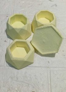 Set of 4 Geometric Concrete candle holder Planters