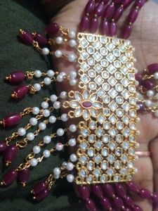 Beautiful mehroon colour necklace set