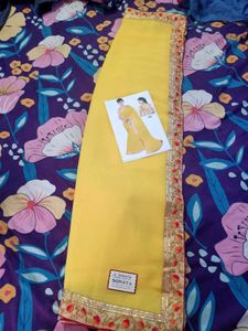Elegant Yellow Saree with Border