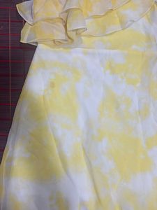 Yellow Tie-Dye Ruffle Dress