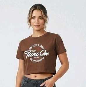 The souled store brown crop tshirt top