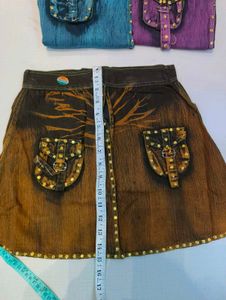 Vintage Y2K Acid Wash Denim Mini Skirt