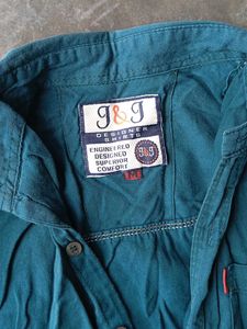 Men's Teal Button-Up Shirt