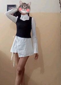 h&amp;m White Wrap Blouse