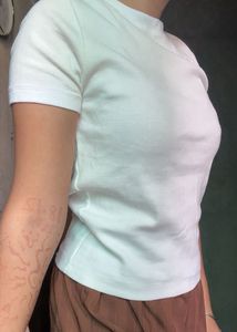 Classic Ribbed White T-Shirt