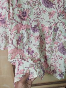Floral Short Kurti | 100% Cotton | Bust 44 Inches